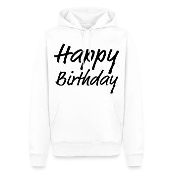 Buon compleanno Regalo di Auguri - Felpa con cappuccio ecologica premium da uomo - bianco - Fronte - Nico (187cm)