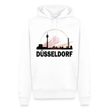 Dusseldorf Germany City Skyline Font Gold - Men’s Premium Organic Hoodie - white - Front - Nico (187cm)