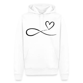 Coeur fioritures Infinity Symbole de l’infini - Sweat à capuche Premium bio Homme - blanc - Devant - Nico (187cm)