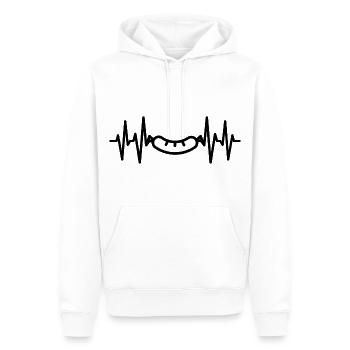 Saucisse Heartbeat Amateurs de viande - Sweat à capuche Premium bio Homme - blanc - Devant - Nico (187cm)