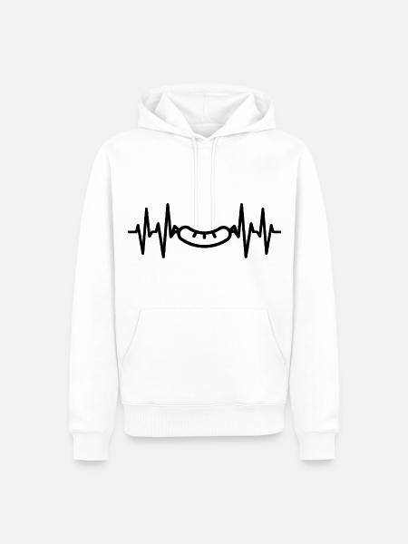 Wurst Herzschlag Fleischliebhaber - Männer Premium Bio Hoodie - Weiß