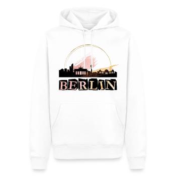 Berlin Deutschland Stadt Skyline Schrift Gold - Männer Premium Bio Hoodie - Weiß - Vorne - Nico (187cm)