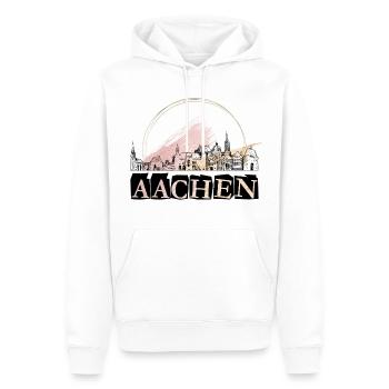 Aachen Deutschland Stadt Skyline Schrift Gold - Männer Premium Bio Hoodie - Weiß - Vorne - Nico (187cm)