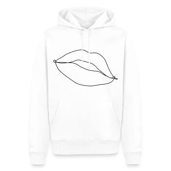 Kussmund Zeichnung - Männer Premium Bio Hoodie - Weiß - Vorne - Nico (187cm)