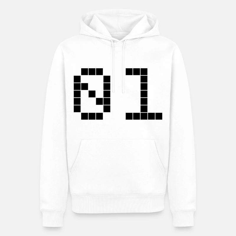 01 - Équipe - Équipage - Sweat à capuche Premium bio Homme - blanc