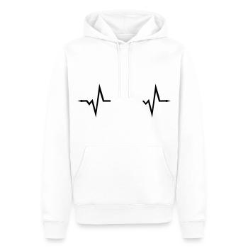 Bogenschießen Herzschlag mit Pfeilspitzen - Männer Premium Bio Hoodie - Weiß - Vorne - Nico (187cm)