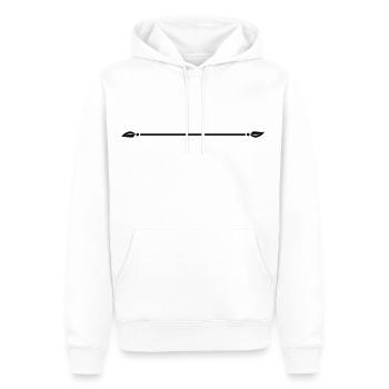 Ligne feuilles feuilles décor de tiret tiret - Sweat à capuche Premium bio Homme - blanc - Devant - Nico (187cm)