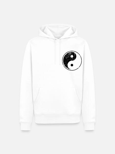 monochrome yin yang - Men’s Premium Organic Hoodie - white