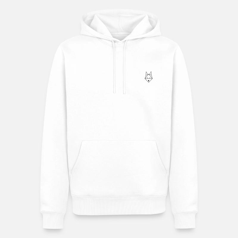 Fuchs Logo minimalistisch Dreieck Triangle Stil - Männer Premium Bio Hoodie - Weiß