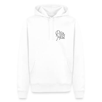 Not Bad - Heart Typographic Logo Humor Text - Men’s Premium Organic Hoodie - white - Front - Nico (187cm)