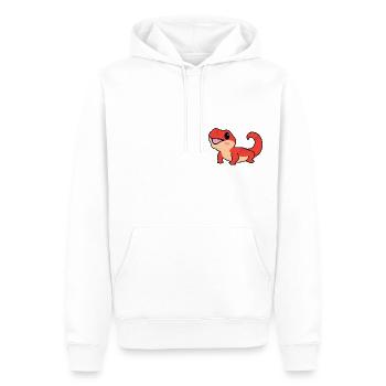 Mirko die Eidechse - Männer Premium Bio Hoodie - Weiß - Vorne - Nico (187cm)