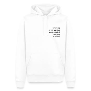 Mon peut accomplir n’importe quoi - Sweat à capuche Premium bio Homme - blanc - Devant - Nico (187cm)