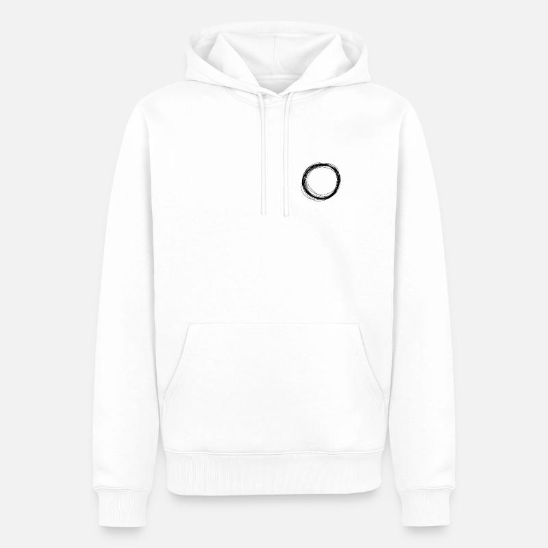 Kreis schwarz klein / Geschenk Geschenkidee - Männer Premium Bio Hoodie - Weiß