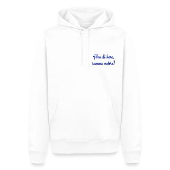 Hau di hera samma mehra - Männer Premium Bio Hoodie - Weiß - Vorne - Nico (187cm)