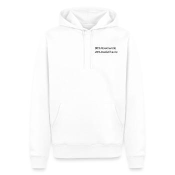 80% Baumwolle 20% Dackelhaare | Spruch - Männer Premium Bio Hoodie - Weiß - Vorne - Nico (187cm)