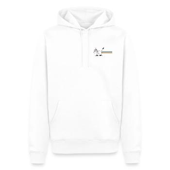 Licorne avec arc-en-ciel - Sweat à capuche Premium bio Homme - blanc - Devant - Nico (187cm)