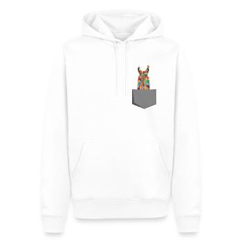 De l’alpaga coloré dans votre poche - Sweat à capuche Premium bio Homme - blanc - Devant - Nico (187cm)