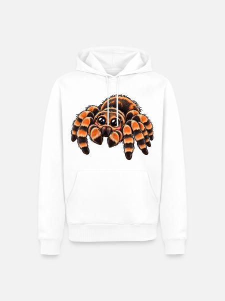 Vogelspinne im Kawaii-Stil - Männer Premium Bio Hoodie - Weiß
