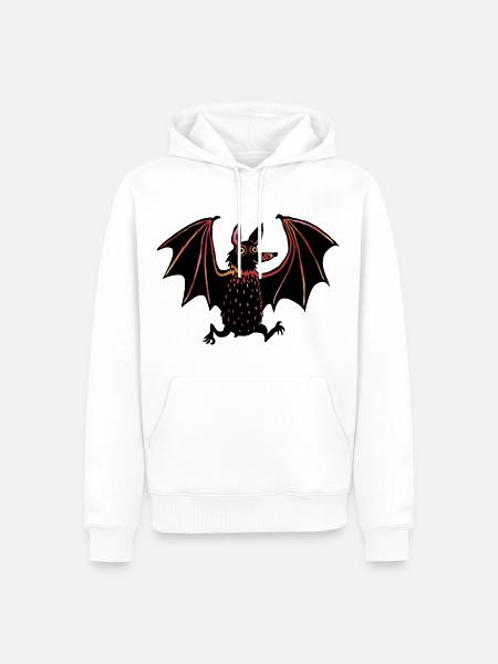 Flitzende Fledermaus - Männer Premium Bio Hoodie - Weiß