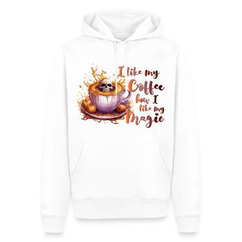 I like my coffee how I like my magic Halloween - Männer Premium Bio Hoodie - Weiß - Vorne - Nico (187cm)