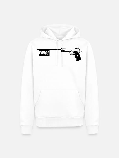 Gun PENG! Gadget canon 1c - Sweat à capuche Premium bio Homme - blanc
