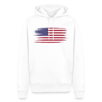 IMT - Drapeau américain - Sweat à capuche Premium bio Homme - blanc - Devant - Nico (187cm)