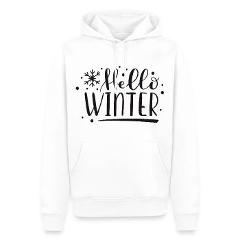 Hello Winter Snow Christmas Xmas Gift snow - Men’s Premium Organic Hoodie - white - Front - Nico (187cm)