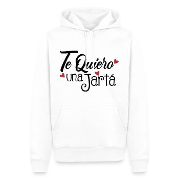 Je t’aime un Jarta - Sweat à capuche Premium bio Homme - blanc - Devant - Nico (187cm)