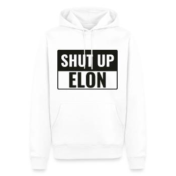 Shut up Elon! - Männer Premium Bio Hoodie - Weiß - Vorne - Nico (187cm)