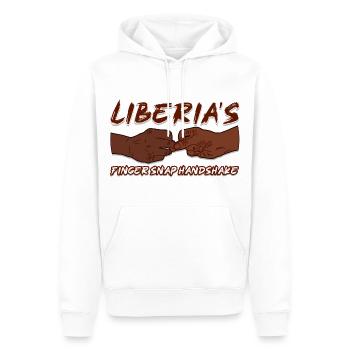 Liberia's finger snap handshake - Sweat à capuche Premium bio Homme - blanc - Devant - Nico (187cm)