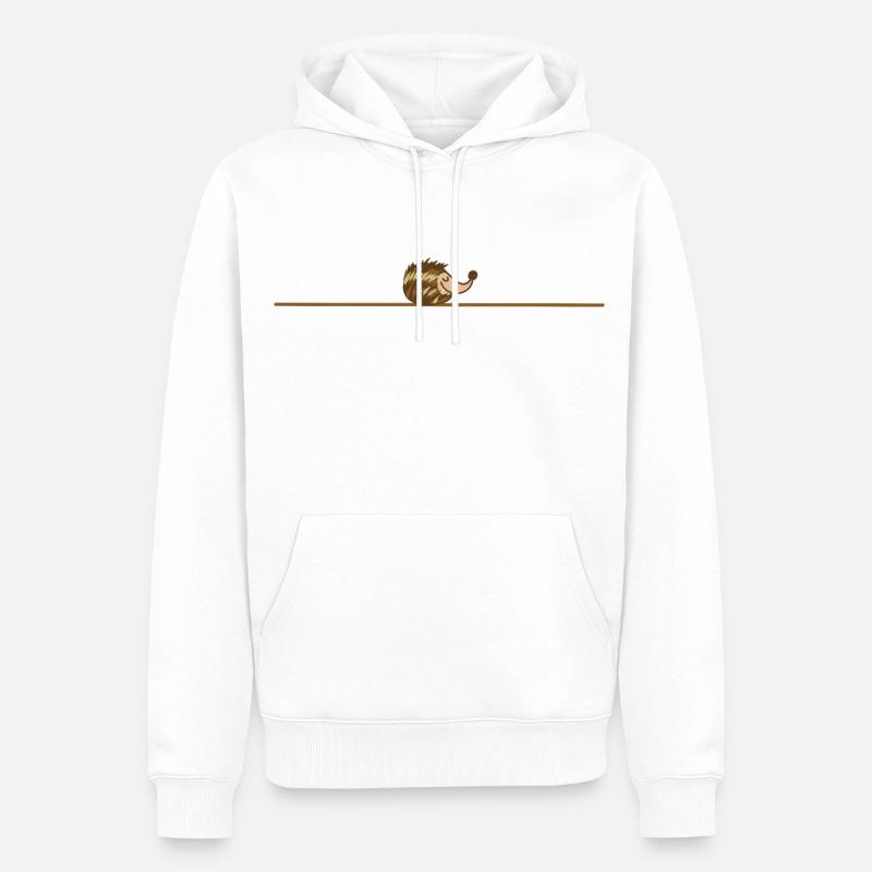 Hérisson dormant - Sweat à capuche Premium bio Homme - blanc
