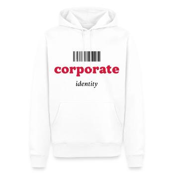 IDENTITÉ D'ENTREPRISE - ANONYME - BARCODE - Sweat à capuche Premium bio Homme - blanc - Devant - Nico (187cm)