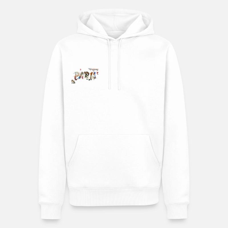Paris - Sweat à capuche Premium bio Homme - blanc