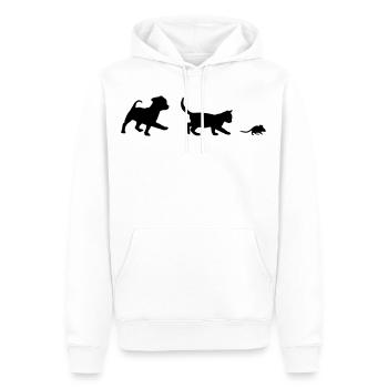 Kleiner Hund, Katze, Maus - Männer Premium Bio Hoodie - Weiß - Vorne - Nico (187cm)