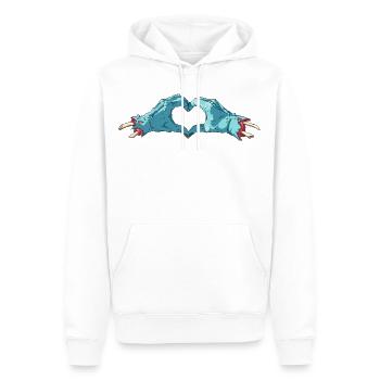 Zombie Love - Männer Premium Bio Hoodie - Weiß - Vorne - Nico (187cm)