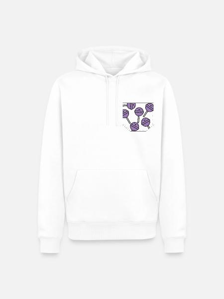 Brusttasche Lolly Geschenk Idee - Männer Premium Bio Hoodie - Weiß