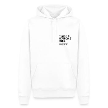 C’est une idée horrible. À quelle heure? - Sweat à capuche Premium bio Homme - blanc - Devant - Nico (187cm)