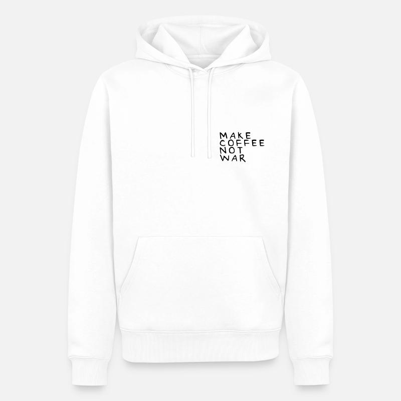 Make coffee not war - Männer Premium Bio Hoodie - Weiß