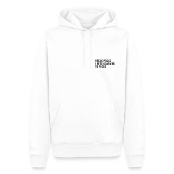 Hocus Pocus I need Goaßmaß to focus - Männer Premium Bio Hoodie - Weiß - Vorne - Nico (187cm)