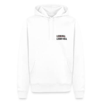 Liebevoll | Lieber voll - Männer Premium Bio Hoodie - Weiß - Vorne - Nico (187cm)