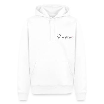 J'ai dit oui - Sweat à capuche Premium bio Homme - blanc - Devant - Nico (187cm)
