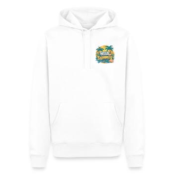 Éblouissante élégance HELLO SUMMER - Sweat à capuche Premium bio Homme - blanc - Devant - Nico (187cm)