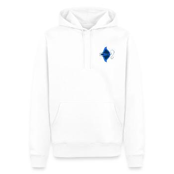 Manta Linear Blue Stylized - Men’s Premium Organic Hoodie - white - Front - Nico (187cm)