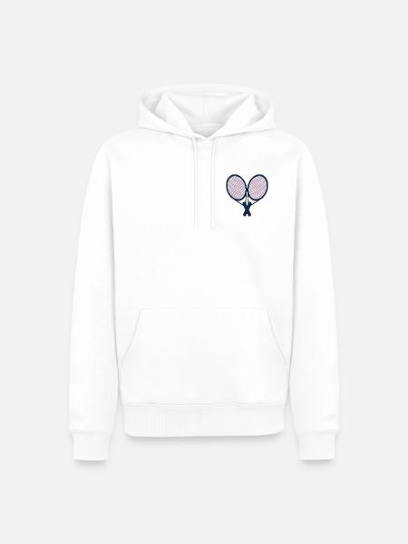 Tennisschläger - Tennis Paar - Männer Premium Bio Hoodie - Weiß