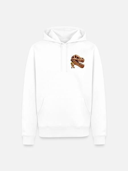 Wenuma T-Rex - Männer Premium Bio Hoodie - Weiß