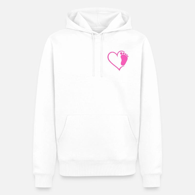 Empreinte de bébé - Sweat à capuche Premium bio Homme - blanc