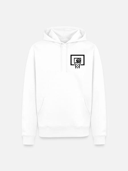 Basketball Korb minimalistisch - Männer Premium Bio Hoodie - Weiß