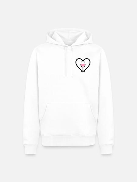 Heart + Rosé Wine – Rosé Lover - Men’s Premium Organic Hoodie - white