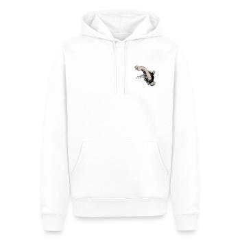 Katzenpfote – Vintage Mixed Media Halftone - Männer Premium Bio Hoodie - Weiß - Vorne - Nico (187cm)