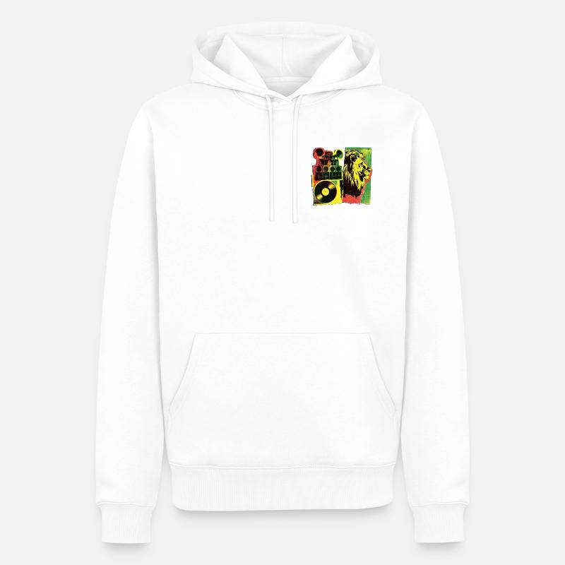Système de son Roots Reggae - Sweat à capuche Premium bio Homme - blanc